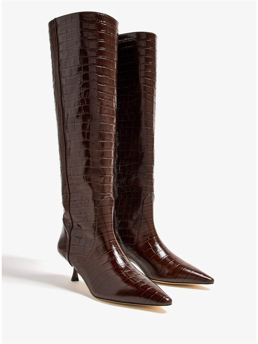 New Stuart Weitzman Naomi 50 High Boot Auburn Brown Sz 8.5 - Picture 1 of 16